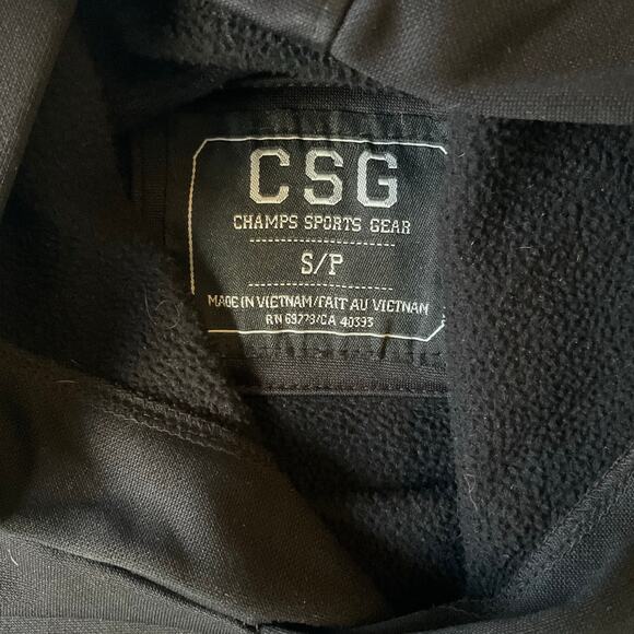 CSG Men’s Long Sleeve Hoodie Sweatshirt size S, Black, with Hand Warmer - Picture 6 of 9